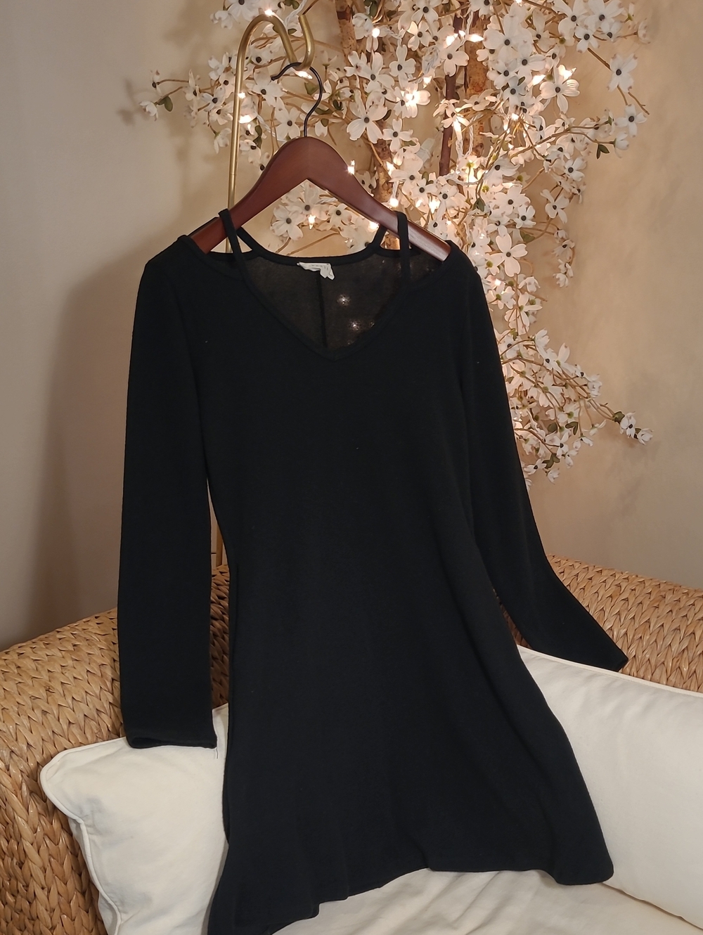 Super Soft Black Knit Mini Dress